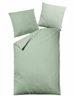 Satin>MONDO Mako-Satin-Bettwäsche grün