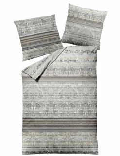 Satin>MONDO Mako-Satin-Bettwäsche beige