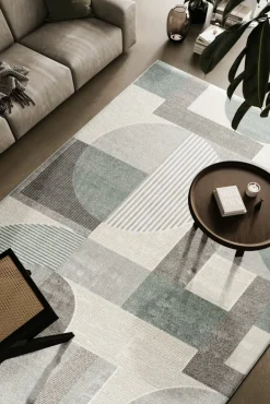 Moderne Teppiche>MONDO Webteppich modern weißgraublau