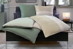 Satin>Musterring Satin-Bettwäsche grün