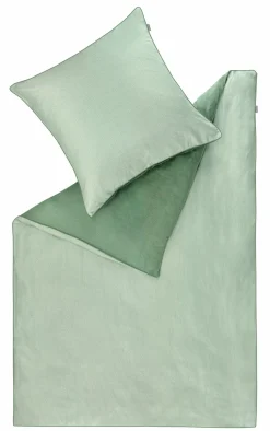 Satin>Musterring Satin-Bettwäsche grün