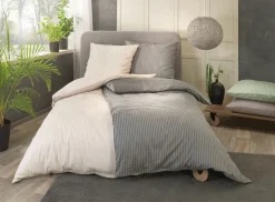 Satin>Musterring Satin-Bettwäsche grün