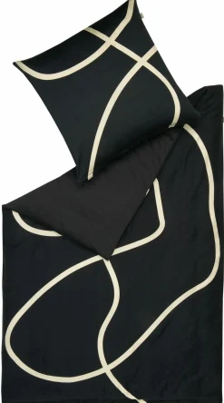 Satin>Musterring Satin-Bettwäsche beigeschwarz