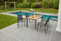 OUTDOOR Alu Textilene Stapelsessel grau^ Stapelstühle