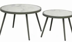 Loungetische>OUTDOOR Beistelltisch Set 2 tlg. grüngrau