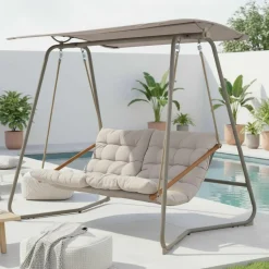 OUTDOOR Garten- Hollywoodschaukel grünbeigegrau^ Hängesessel