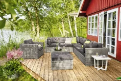 Loungehocker>OUTDOOR Gartenhocker/Beistelltisch grau