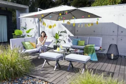 OUTDOOR Gartenhocker/Beistelltisch grau^ Loungehocker