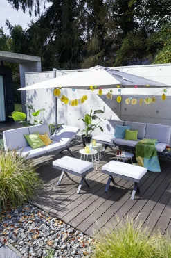 OUTDOOR Gartenhocker/Beistelltisch grau^ Loungehocker