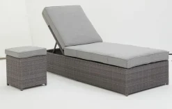 Loungehocker>OUTDOOR Gartenhocker/Tisch klein grau