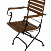 Klappstühle|Gartenklappstühle>OUTDOOR Garten-Klappstuhl m. Armlehnen schwarzbeige