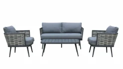 Gartenlounge Sets>OUTDOOR Gartenlounge Alu 4-teilig braun