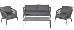 Gartenlounge Sets>OUTDOOR Gartenlounge Set Rope 4 tlg. grau