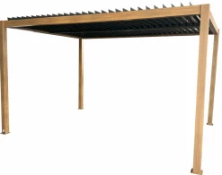 Sichtschutz Zubehör|Pavillons>OUTDOOR Gartenpavillon 3x4 m Teakoptik schwarzgrau