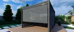 OUTDOOR Gartenpergola 3x3m Anthrazit grau^ Sichtschutz Zubehör|Pavillons