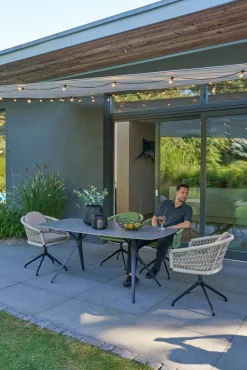 OUTDOOR Gartensessel drehbar Rope beigegrau^ Gartensessel