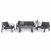 Gartenlounge Sets>OUTDOOR Garten-Set 4 tlg. Aluminium grau
