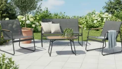 Gartenlounge Sets>OUTDOOR Garten-Set 4 tlg. braungrau