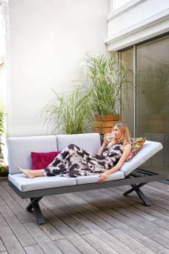 OUTDOOR Gartensofa Klappfunkt. links grau^ Gartensofas