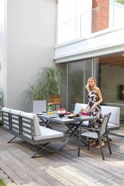 Gartensofas>OUTDOOR Gartensofa Klappfunkt. rechts grau