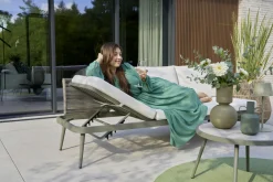 OUTDOOR Gartensofa links grünweißbeige^ Gartensofas