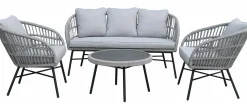Gartenlounge Sets>OUTDOOR Gartensofa- Set 4 tlg. grau
