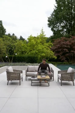 OUTDOOR Gartensofa-Set 5 tlg. braungrau^ Gartenlounge Sets