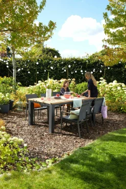 Stapelstühle>OUTDOOR Gartenstuhl Alu/Teak grau