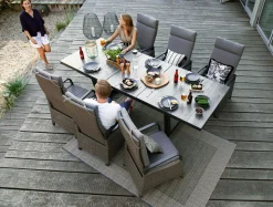 OUTDOOR Gartentisch ausziehbar Keramik grau^ Gartentische Ausziehbar