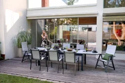 OUTDOOR Gartentisch ausziehbar 3D Glas grau^ Gartentische Ausziehbar