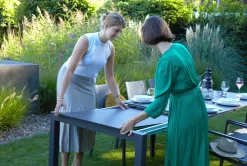 OUTDOOR Gartentisch ausziehbar HPL grausilberfarben^ Gartentische Ausziehbar