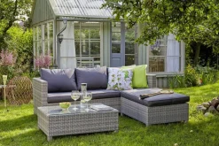OUTDOOR Lounge-Set Polyrattan grau^ Gartenlounge Sets