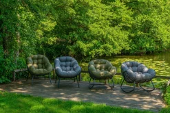 Lounge Sessel>OUTDOOR Schaukelstuhl grau