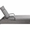 Gartenliegen>OUTDOOR Sonnenliege rollbar Polyrattan grau