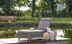 Gartenliegen>OUTDOOR Sonnenliege rollbar Polyrattan grau