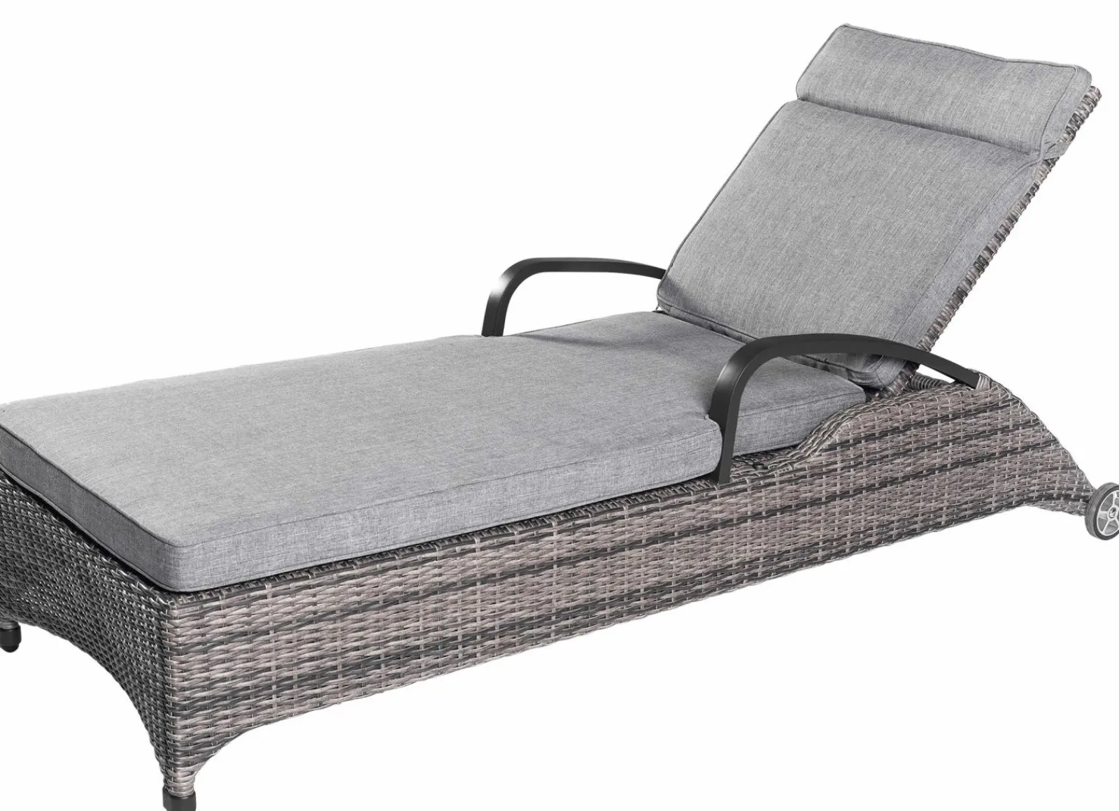 Gartenliegen>OUTDOOR Sonnenliege rollbar Polyrattan grau