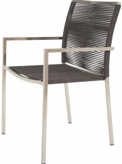 OUTDOOR Stapelstuhl Edelstahl schwarz^ Stapelstühle
