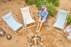 Klappstühle|Gartenklappstühle>OUTDOOR Strandstuhl blauweiß