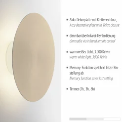 Paul Neuhaus LED-Akku-Wandleuchte goldfarben^ Wandleuchten