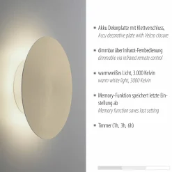 Paul Neuhaus LED-Akku-Wandleuchte goldfarben^ Wandleuchten