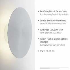 Paul Neuhaus LED-Akku-Wandleuchte silberfarben^ Wandleuchten