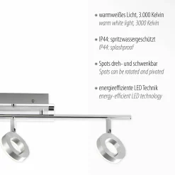 Paul Neuhaus LED-Deckenleuchte 3flg silberfarben^ Deckenleuchten|Spots