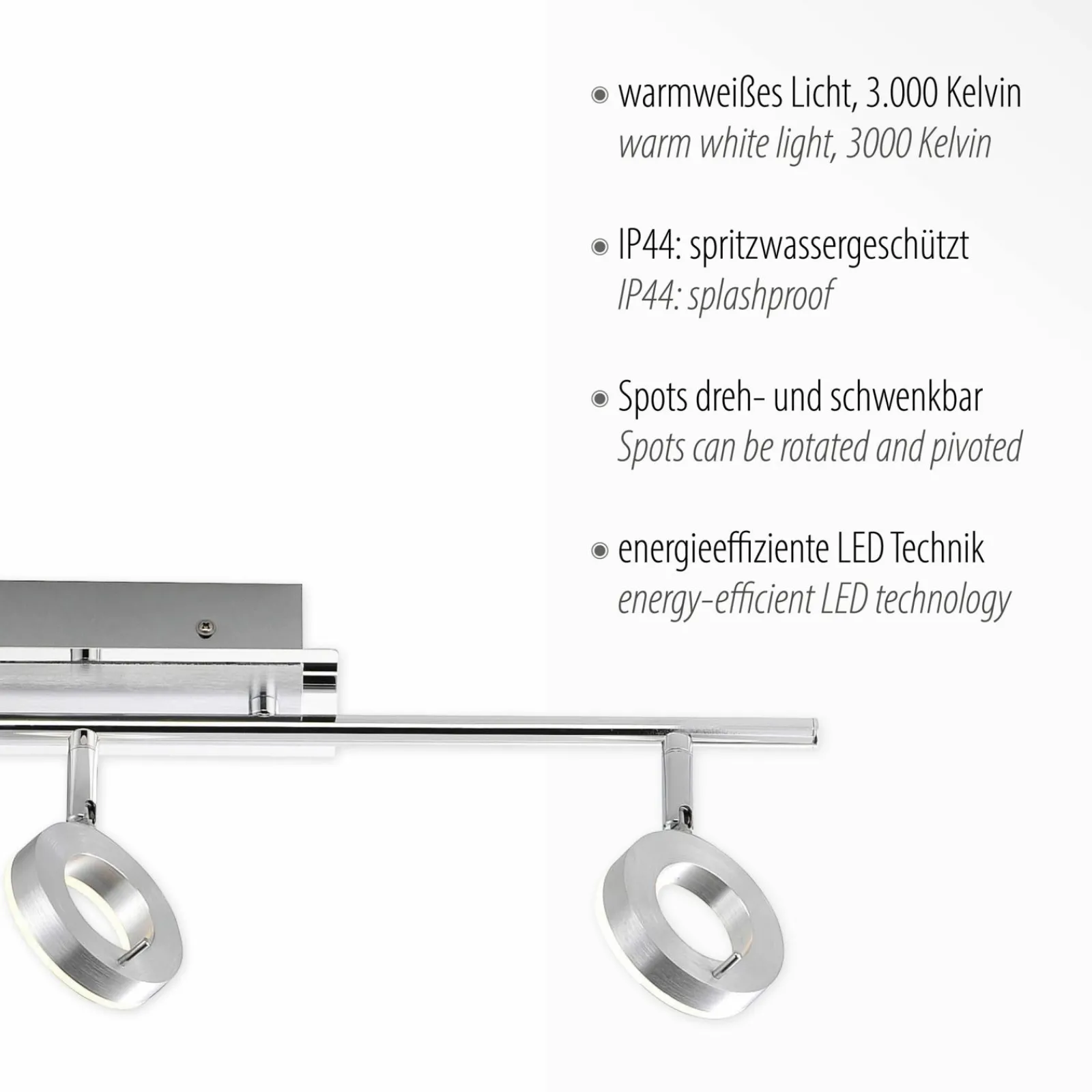 Paul Neuhaus LED-Deckenleuchte 3flg silberfarben^ Deckenleuchten|Spots