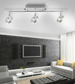 Paul Neuhaus LED-Deckenleuchte 3flg silberfarben^ Deckenleuchten|Spots