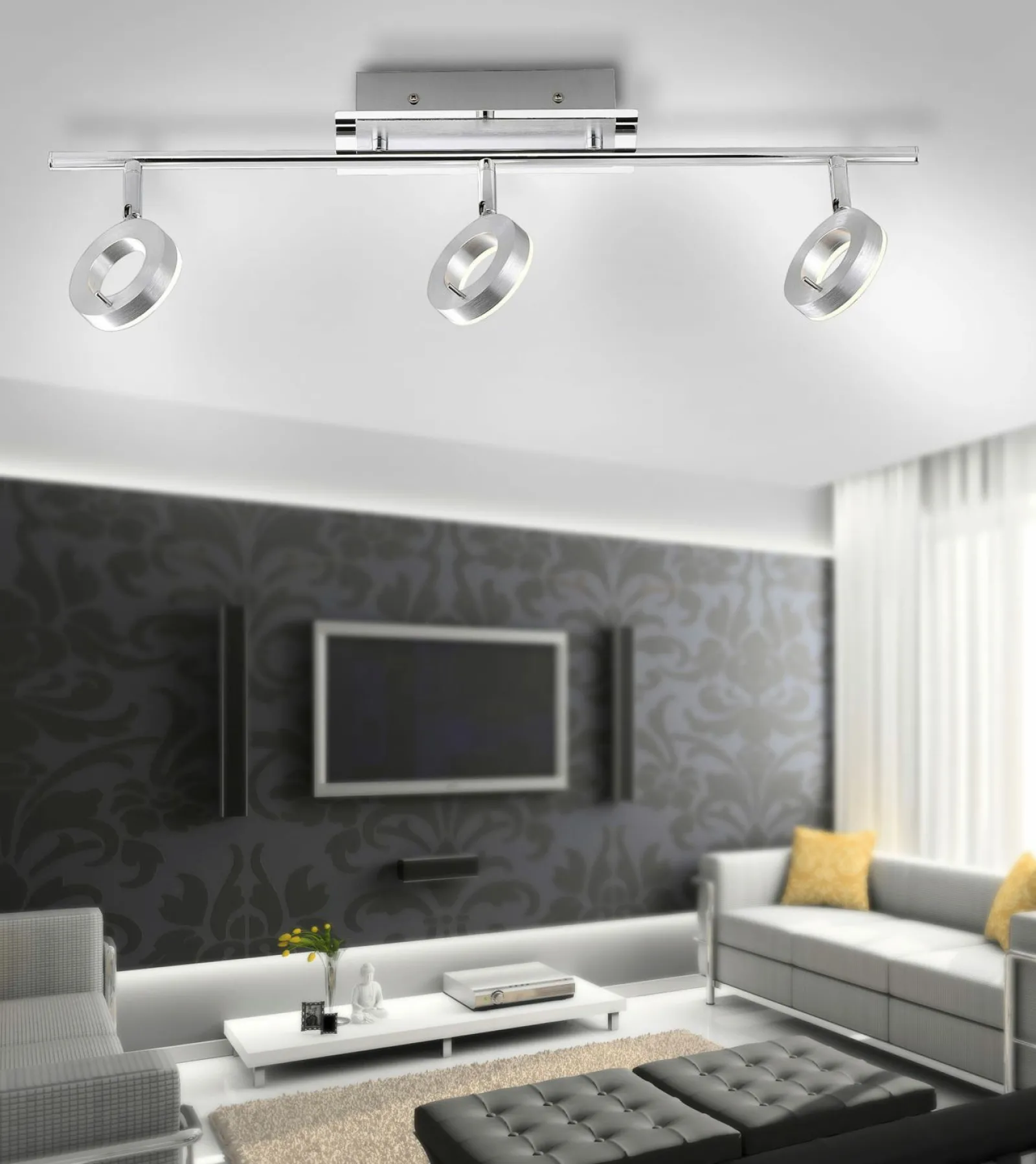 Paul Neuhaus LED-Deckenleuchte 3flg silberfarben^ Deckenleuchten|Spots