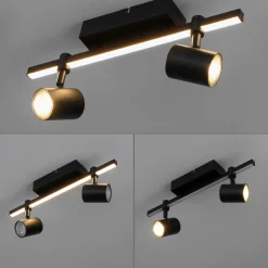 Paul Neuhaus LED-Deckenleuchte 2flg schwarz^ Deckenleuchten|Wandleuchten