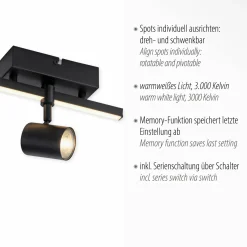 Paul Neuhaus LED-Deckenleuchte 1flg schwarz^ Deckenleuchten|Wandleuchten