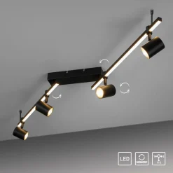 Deckenleuchten>Paul Neuhaus LED-Deckenleuchte 4flg schwarz