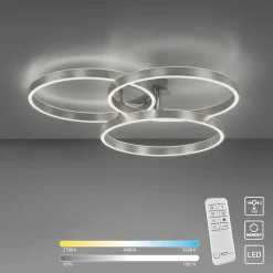 Deckenleuchten>Paul Neuhaus LED-Deckenleuchte 2flg silberfarben