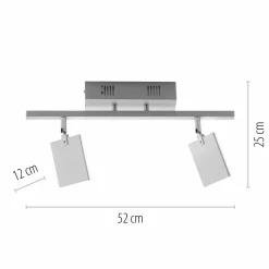 Paul Neuhaus LED-Deckenleuchte 2flg silberfarben^ Deckenleuchten